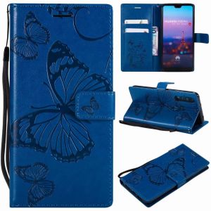 Huawei P20 Pro Embossing 3D Butterfly Leather Bracket Stand Wallet Case with