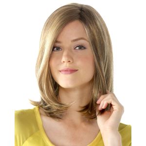 Quality Natural Looking Light Blonde Bob Wig With Bangs High Temperature for sale