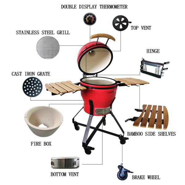 Uovo Kamado 18inch Charcoal Block Barbacoa Ceramic Kamado Elektrische Foshan Kamado Grills Kimstone Bbq Grill Garden Family Bbq