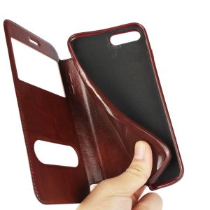 iPhone 8 Plus Case, Window View Stand Feature PU Leather Phone Case for Apple