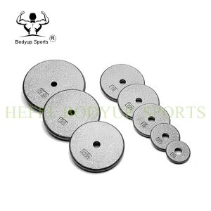 Black Painted Fitness Weight Plates Eco Friendly Material With Straight Edge