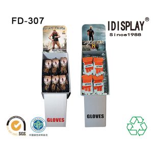 Big Pocket Merchandising Cardboard Floor Displays / Foldable Display Stand