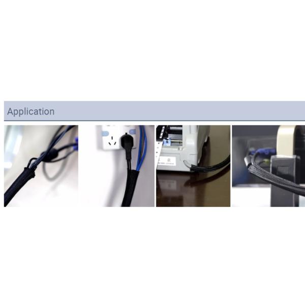 Wear Proof PET Expandable Braided Sleeving Cable High Strength Harness Usage