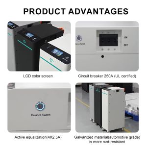 DIY Powerwall 48V/51.2V Home Energy Storage Kit with 250A DC Breaker Touchscreen