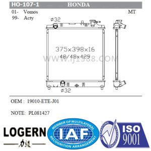 Quality 19010-ETE-J01 Aftermarket Aluminum Radiator Honda Vomos 01 for sale