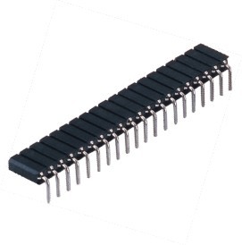Quality 2.54mm Female Round Pin Header Connector Double Row Right Angle PPS Black for sale