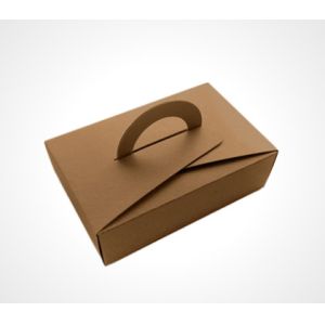 custom kraft carton box with handles eco friendly