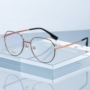 Women Men Titanium Frame Glasses Retro Round Clear Lens Eyeglasses