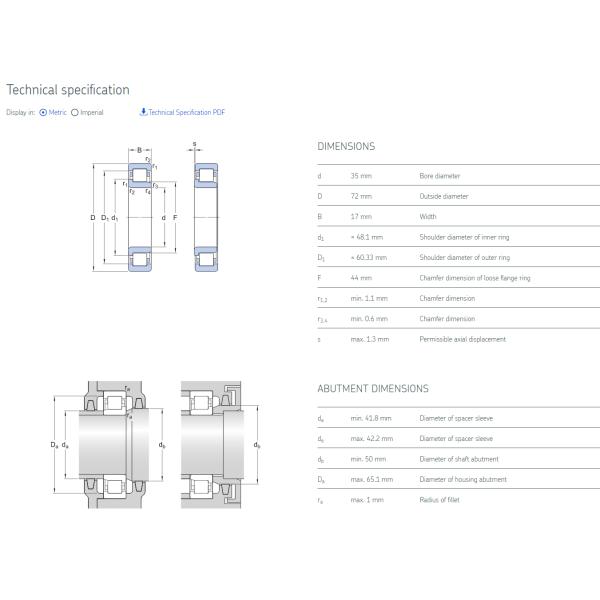Cylindrical roller bearings, single row NJ 207 ECM