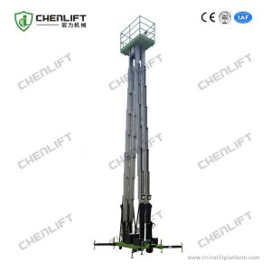 Manual Pushing Aerial Work Platform Verticalt Lift Triple Mast 250Kg Loading
