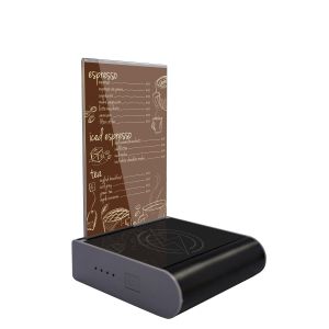 Trangle Shape Top Table Smartphone Charging Station Menu Power Bank With Acrylic