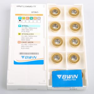 RPMT1204MO Tungsten Carbide CNC Milling Inserts For Hard Metal Cutting
