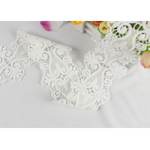 100% Cotton Water Soluble Double Edged Scalloped Lace Fabric Enviormental