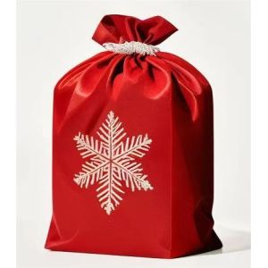 China Christmas Limited Series Plastic Drawstring Bags With Logo Closed on sale