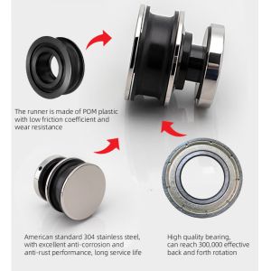 80-120kg Single Glass Door Shower Sliding Fitting Barn Door and Hardware Kit