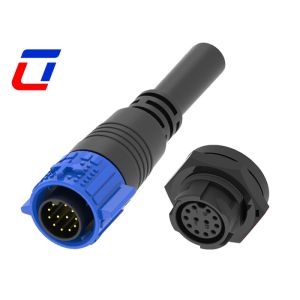 12 Pin Waterproof Data Connector M19 Push Lock Industrial Plug Socket