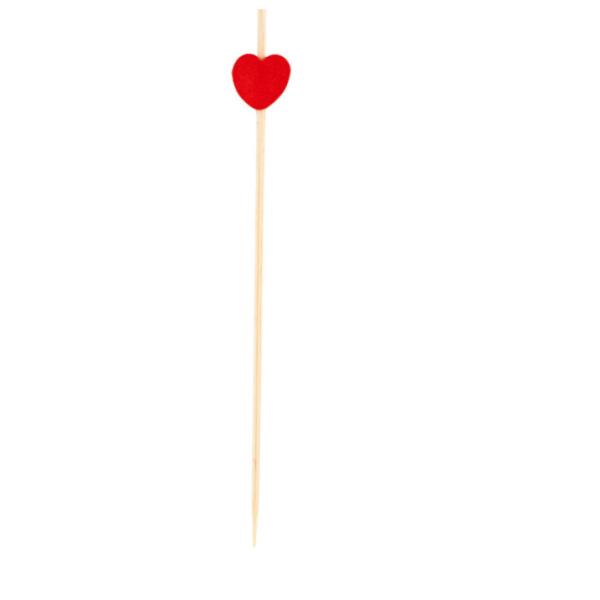 Buy 15cm Disposable Bamboo Toothpick Cocktail Stick Heart Shaped at wholesale prices