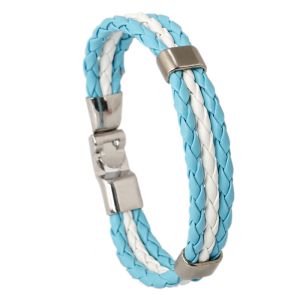 Newest selling good quality braided female pu bracelet wholesale