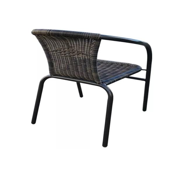 Outdoor Steel Stacking Rattan Chair For Restaurant Patio Garden Bistro
