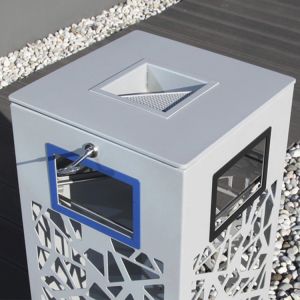 Carved Pattern Sunproof Dia 400mm Steel Outdoor Garbage Cans