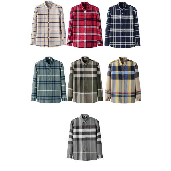 Men's Slim Fit Plaid Shirt in Viscose/Polyester/Spandex for Spring/Autumn Office Wear