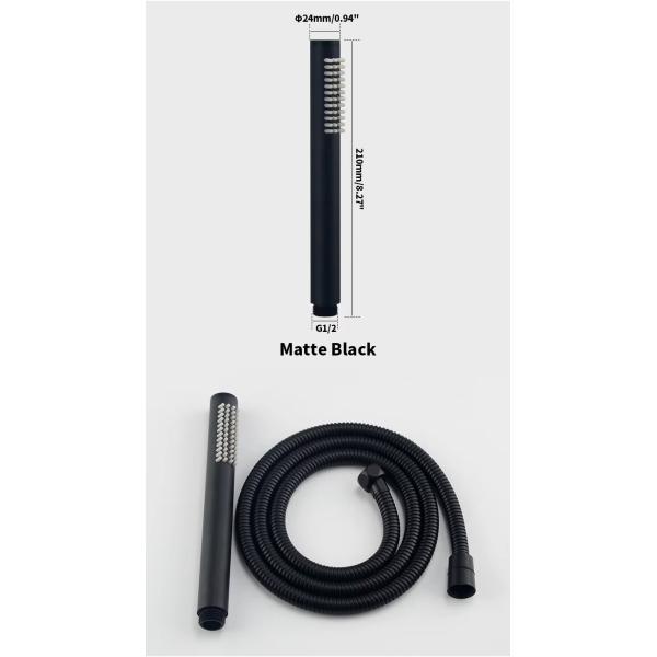 Cylinder-shaped handheld showerhead shower: Spray with a showerhead hose