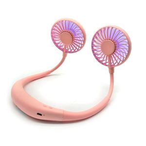 Rechargeable LED Light Hanging Neck USB Charging Mini Fan