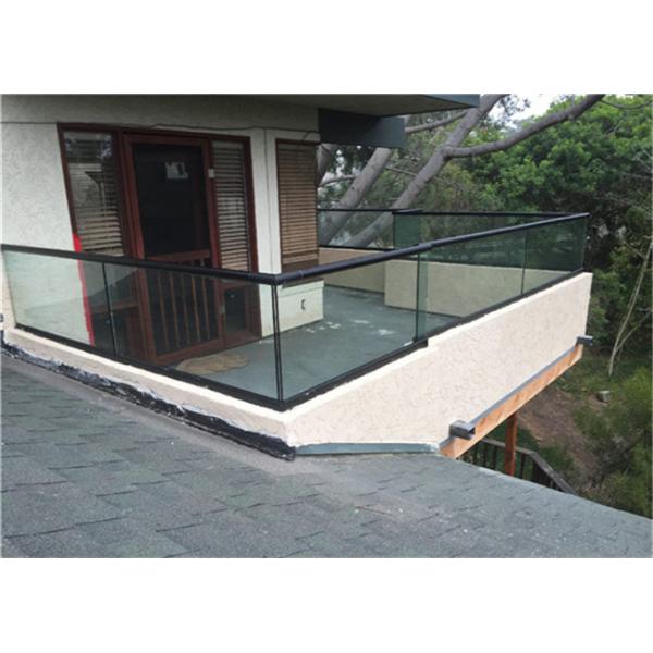 Commercial Frameless Glass Railing System With Powder Coated Aluminum U Channel