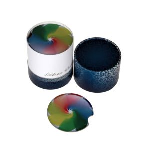 Custom Print Paper Cans Packaging Tube / Box Three Pieces Rolled Edge Eco -