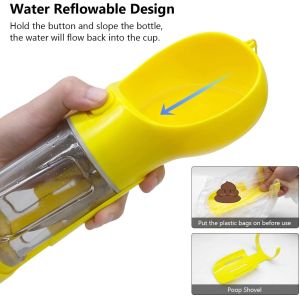 Portable Dog Drinking Bottle 300ML Waste Bag Holder