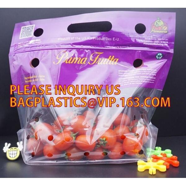 cherry tomato bags / laminated dry fruit packaging bag, Fruit Vegetable Packaging Bag, fruit protection bag with vent ho