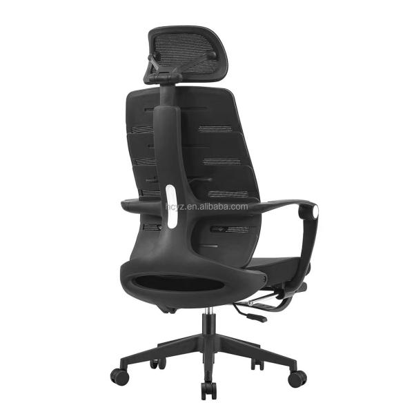 Fabric Office Manager Chair with Adjustable Headrest and 165 Degree Reclining Feature