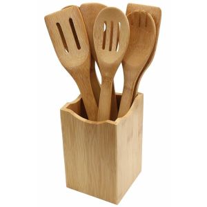 Professional Grade Bamboo Utensil Set Eco Friendly With Ergonomic Handle