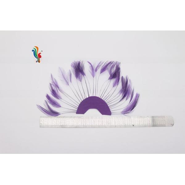 Stripped Heckle Feather Fan , Goose Hand Held Feather Fans For Decoration