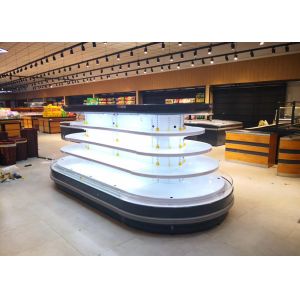 Oval Island Auto Defrost Open Display Refrigerator Fan Cooling