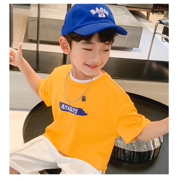 New Children's Summer T-shirt pure cotton sports breathable cool short sleeved top is suitable for boys aged 4-15