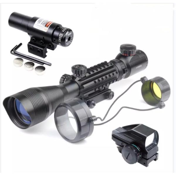 4-16x50EG Illuminated Hunting Scope With Tactical 4 Reticle Red Dot Sight And Red Sight