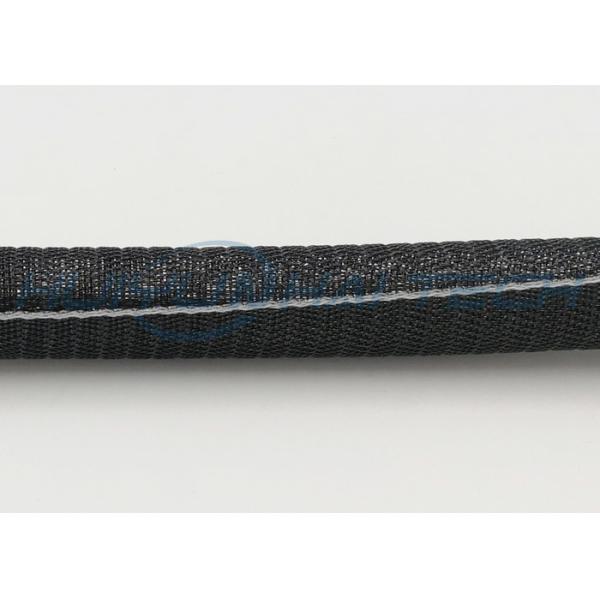 Buy Pure PET Strong Black Self Wrapping Split Braided Sleeving Good Flexibility at wholesale prices