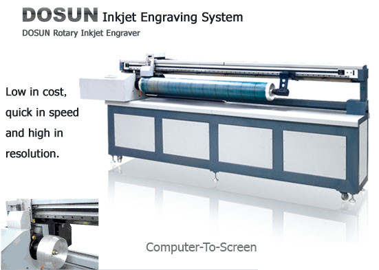Textile Industrial Digital Rotary Inkjet Engraver , Computer-to-screen Inkjet