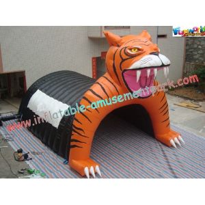 Custom Inflatable Party Tent , Tiger Tunnel Tent For Advertising