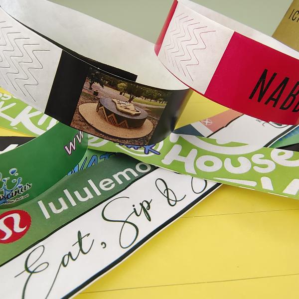 Tyvek Bangles Customized Personalized Event Bracelets with Strong Adhesive Closure