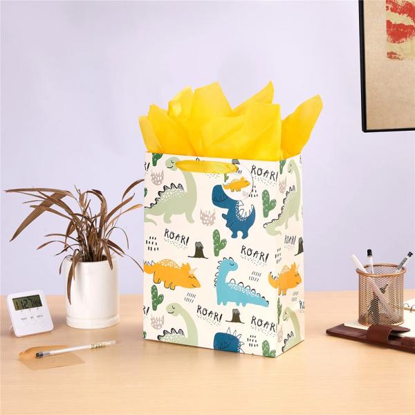 Supply Kids Baby Cartoon Printed Gift Packaging Paper Shopping Bag with Folding Style