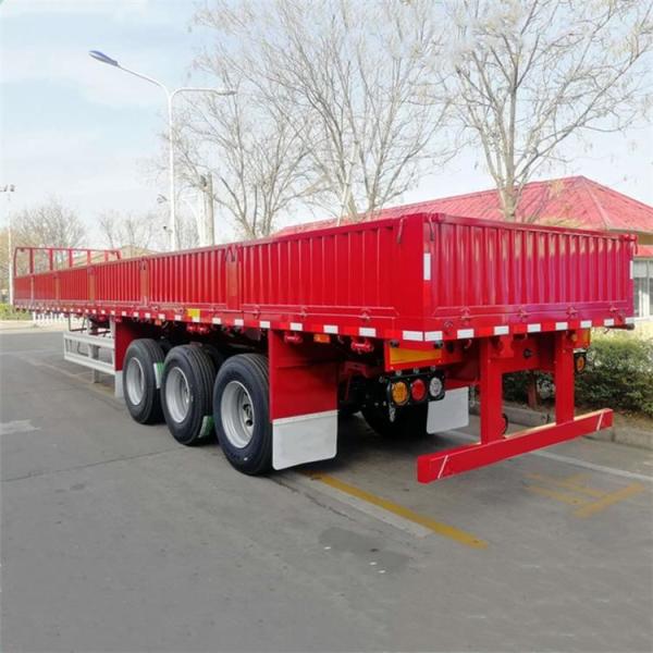 Buy Mechanical 100T Tri Axle 800mm Sidewall Dropside Trailer at wholesale prices