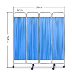 Decoration Stainless Steel Healthcare Privacy Screens With 4 Folding Layers