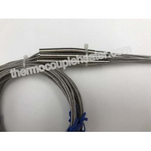 China Hot Runner Thermocouple Rtd Sensor With 4mm Diameter Metal Transition And  Leads on sale