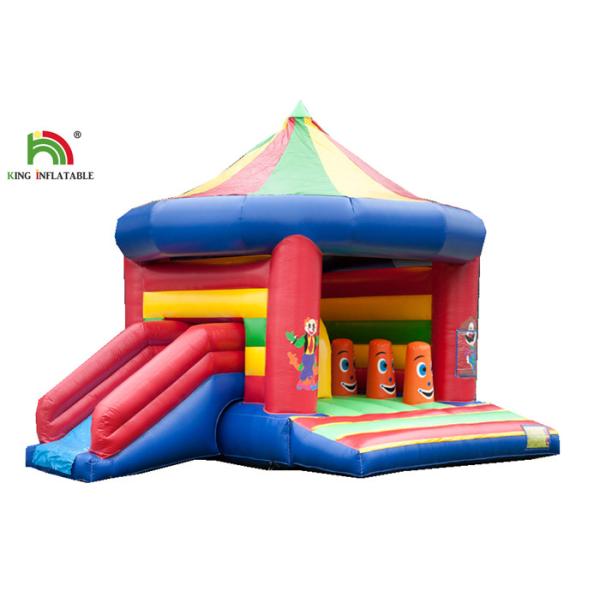 3 In 1 5.2 x 6.9m Blow Up Jumping Castle With Arch And Roof / Kids Inflatable