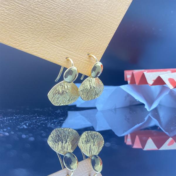 Trendy Small Gold Plumeria Earrings