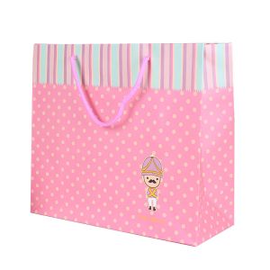 Customised cheap paper bag for children's clothing packaging shopping bags