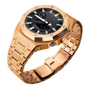 5th Gen Frosted 316L Stainless Steel Mod Kit For Casio Ga2100 G Shock Oak Case