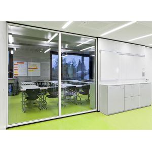 Quality Aluminum Double Glass Partition Wall 90-108mm Tempered Glass for sale